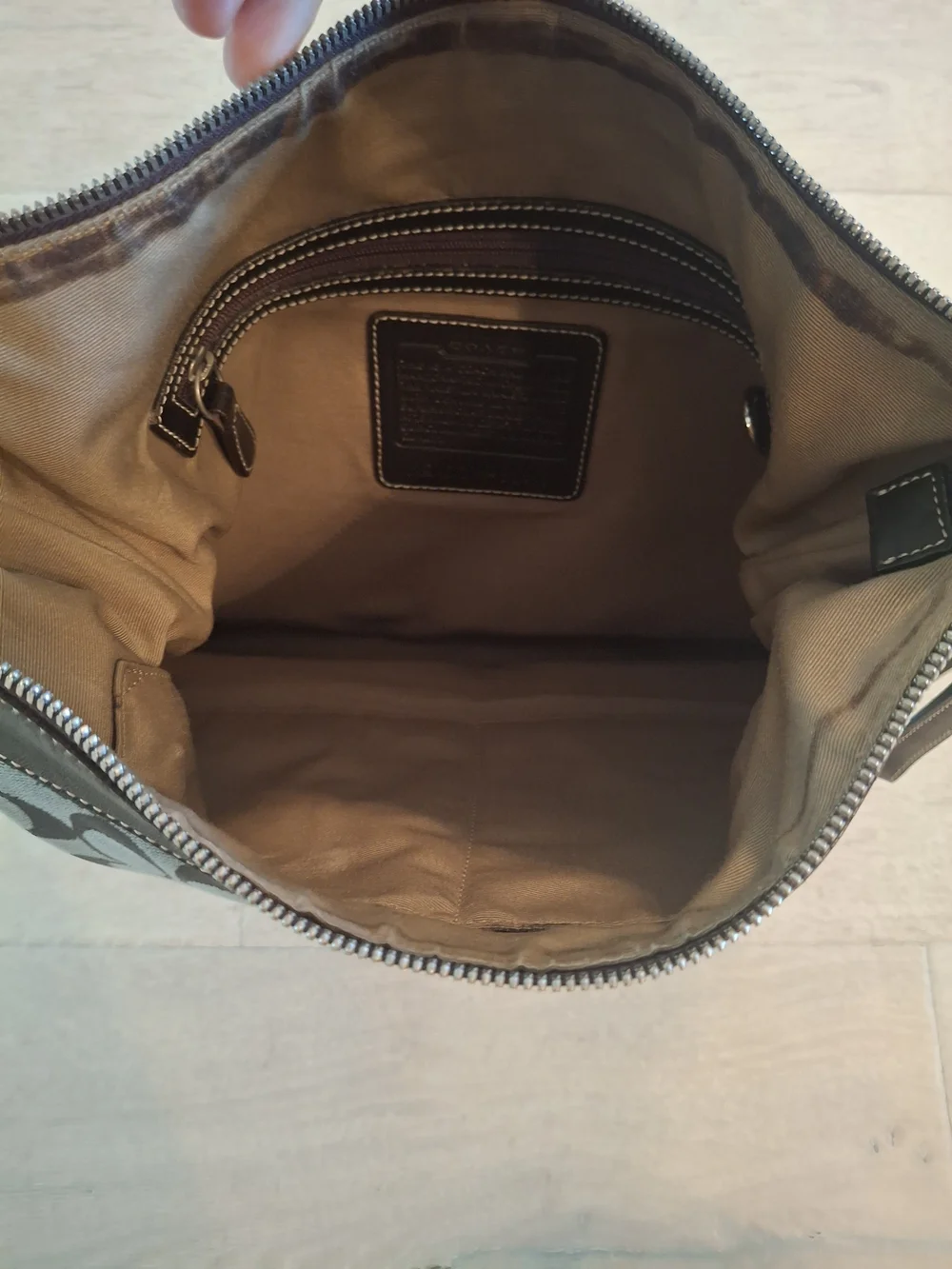 Coach Brown Signature Canvas Shoulder Bag